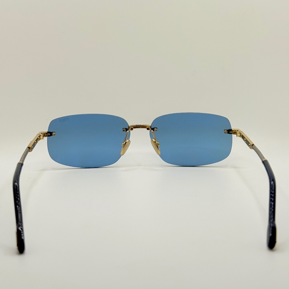FRED FG40049U 30V Shiny Gold/Blue Sunglasses 60-14-145 NEW (Replacement Box) - Picture 13 of 16
